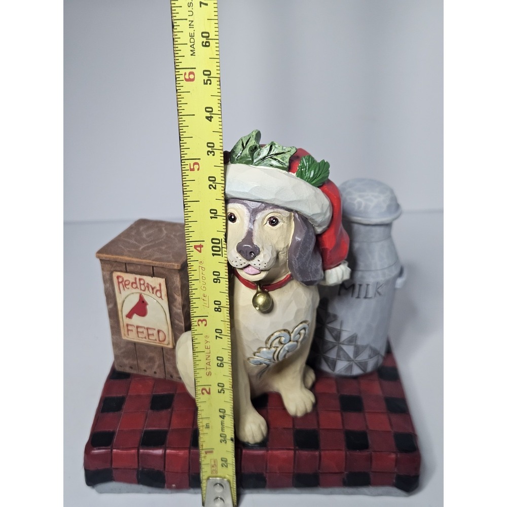 Jim Shore Country Living Festive Farmhouse Friend Dog Milk Pail Figurine 6011743 - Picture 6 of 8